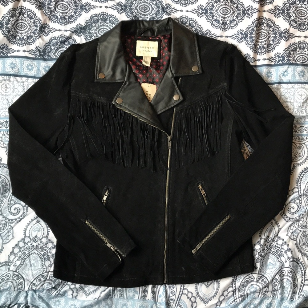 Black leather jacket NEVER WORN